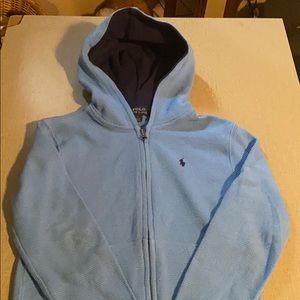 Size 7 Boys Light Blue Ralph Lauren Polo hoodie